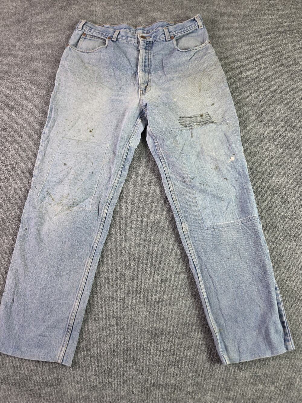 Vintage Levi's Jeans Mens 34x29 Blue Denim Orange Tab Dirty Grunge Cropped